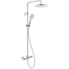 Image de Duravit Système de douche à économie d'eau, pommeau de douche avec 3 types de jets (Rain, Intense Rain, Soft Rain), pommeau de douche à angle réglable, kit de douche facile à nettoyer, chromé