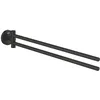 Image de GROHE Start 411832430 Porte-serviettes double (pour 2 grandes serviettes, 44 cm de long, pivotant, pour perçage, vis et chevilles, fixation cachée, surface durable), rond, noir, 411832430