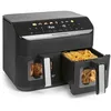 Image de GOURMETmaxx AirGenius Friteuse à air chaud, 9 l, 2 x 4,5 l, avec 8 programmes, 2 plats en même temps, pour max. 8 personnes, écran tactile multicolore