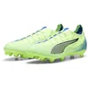 Image de PUMA Chaussures de football Ultra 5 Pro Fg/Ag unisexes, Fizzy PUMA Blanc Bluemazing, 40 EU