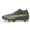 Image de PUMA Chaussures de football Ultra 5 Match+ FG - Unisexe - Argent vieilli mat - Jaune Alert Aged Silver - 40 EU, Argent vieilli mat Jaune Alert PUMA Aged Silver, 40.5 EU