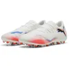 Image de PUMA Future 8 Match Low Mg Chaussures de football unisexes, Puma PUMA blanche, noire, rouge éclatante, 42 EU