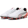 Image de PUMA King Match FG/AG JR Chaussures de football, blanc/rouge/noir/argent, 38 EU, Puma PUMA rouge brillant blanc noir PUMA argent, 5 UK