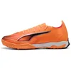 Image de PUMA Chaussures de football Ultra 6 Match Tt unisexes, Heat Fire PUMA Noir/rouge brillant, 41 EU