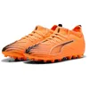 Image de PUMA Chaussures de football Ultra 6 Match Mg Jr unisexes pour enfant, Heat Fire PUMA Noir/rouge brillant, 34 EU
