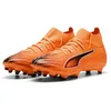 Image de PUMA Chaussures de football Ultra 6 Match+ Fg/Ag unisexes, Heat Fire PUMA Noir/rouge brillant, 44 EU