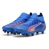 Image de PUMA Chaussures de football Ultra 6 Match+ Fg/Ag WN pour femme, PUMA ultra bleue, blanche et rouge, 42.5 EU