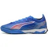 Image de PUMA Chaussure de football unisexe 6 Match TT, ultra bleu blanc/rouge brillant, pointure 42,5 EU, PUMA ultra bleue, blanche et rouge, 44 EU