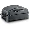 Image de Severin PG 8597 Barbecue de table électrique pour balcon, 2300 W, temps de chauffe 10 min, revêtement en céramique, max. 230 °C, avec couvercle, thermomètre, surface de cuisson 45 x 30 cm, noir mat