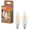 Image de OSRAM LED Superstar Classic B 40 en forme de mini bougie classique en verre dépoli, 2,2 W, 470 lm,E14, 2700 K pour lumière blanc chaud, EEK A, diamètre 35 mm, lot de 2