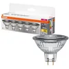 Image de OSRAM LED BASE MR16, pack avantage de 5 lampes basse tension, remplace les ampoules réflecteurs 35W classiques, blanc chaud (2700K), 3.8W, GU5.3, verre mat, non dimmable