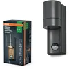 Image de OSRAM Luminaire extérieur ENDURA CLASSIC ISIDOR W S, applique murale, GU10, gris foncé, aluminium, installation facile, éclairage indirect, IP65, capteur de lumière du jour, détecteur de mouvement