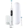 Image de Oral-B iO Series 6 Brosse à dents électrique, 2 brossettes, 5 modes de brossage pour les soins dentaires, technologie magnétique, écran et étui de voyage, conçue par Braun, blanche