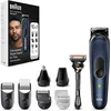 Image de Braun MGK7410 Kit de toilettage de barbe tout-en-un 10 en 1 pour barbe, tondeuse à cheveux, étanche, autonomie sans fil 100 min