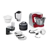 Image de Bosch MUM5 Série 4 MUM5X734 Robot de cuisine avec balance intégrée, 2 bols, éminceur en continu, set mélangeur Premium, bol mélangeur, 1000 W, rouge/argenté
