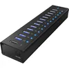 Image de ICY BOX Hub 13 Ports USB 3.0 Avec Adaptateur d'Alimentation 12 V / 5 A, Boîtier Aluminium, Port de Charge, IB-AC6113