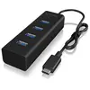 Image de ICY BOX 60256 USB-hub 4 poorten USB-A USB 3.0 5 GBit/s Met USB-C stekker Zwart