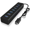 Image de ICY BOX 60257 USB-hub 7 poorten USB-A USB 3.0 5 GBit/s Met USB-C stekker Zwart