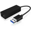 Image de ICY BOX IB-AC501a, USB 3.0 (Type-A) zu Gigabit Ethernet Lan Adapter, schwarz Netwerkadapter Gigabit-LAN (1 Gbit/s), USB-A 2.0, USB-A 3.2 Gen 1