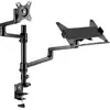 Image de ICY BOX IB-MS622-T Monitorständer für einen Monitor bis 32 und ein Notebook bis 17,3 Monitorbeugel Aantal monteerbare displays: 1 Display(s) 81,3 cm (32) Zwart