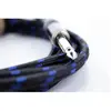 Image de Cordial 14770 Jackplug Audio Aansluitkabel [1x Jackplug male 6,3 mm (mono) - 1x Jackplug male 6,3 mm (mono)] 5 m Zwart, Blauw Textielmantel