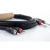 Image de Cordial 14842 Jackplug / Cinch Audio Aansluitkabel [2x Jackplug male 6,3 mm (mono) - 2x Cinch-stekker] 6 m Zwart PVC-mantel, Tweelingkabel