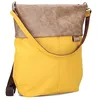 Image de Zwei Olli OR12 Sac à dos imperméable en cuir synthétique de qualité supérieure avec compartiment rembourré pour ordinateur portable, fermeture éclair, sac à dos et sac à bandoulière 2 en 1, jaune, 34
