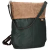 Image de Zwei Olli OR12 Sac à dos imperméable en cuir synthétique de qualité supérieure avec compartiment rembourré pour ordinateur portable, fermeture éclair, sac à dos et sac à bandoulière 2 en 1, vert