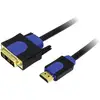 Image de LogiLink CHB3101 DVI-kabel DVI / HDMI Adapterkabel DVI-D 18+1-polige stekker, HDMI-A-stekker 1.00 m Zwart Vergulde steekcontacten, Schroefbaar