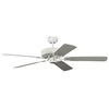 Image de Ventilateur de plafond Potkuri de Pepeo sans éclairage, blanc laqué, pâles réversibles blanc/osier, 132 cm