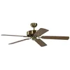 Image de Ventilateur de plafond Potkuri Laiton antique/Chêne 132 cm