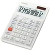 Image de Casio JE-12E-WE Calculatrice de bureau ergonomique à 12 chiffres avec clavier d'escalier, touches verticales, calcul des taxes, conversion de devises, changement de signe, fonctionnement