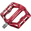 Image de Pédales Plates Funn Funndamental - Pédales de vélo à Plateforme Large pour BMX/VTT, Adhérence réglable pour Une stabilité exceptionnelle, Axe CrMo de 9/16 Pouces (Rouge)