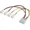 Image de Y-kabel PC-ventilator [4x PC-ventilatorstekker 3-polig - 1x IDE-stroomstekker 4-polig] 0.15 m Zwart, Rood, Geel Akasa