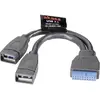Image de Akasa USB-kabel USB 3.2 Gen1 Shrouded header 19-polig, USB-A bus 0.15 m Zwart Vergulde steekcontacten, UL gecertificeerd AK-CBUB09-15BK