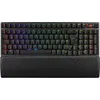 Image de ASUS ROG Strix Scope II 96 Clavier de jeu mécanique sans fil (commutateurs ROG NX, repose-poignets, 4 GHz, Bluetooth, filaire, récepteur ROG Omni, éclairage Aura Sync RVB, disposition QWERTZ)