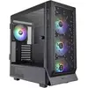 Image de Thermaltake CA-1X5-00M1WN-00 Midi-tower Gaming-behuizing Zwart 4 voorgeïnstalleerde LED-ventilators, Zijvenster