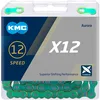 Image de Chaîne de vélo KMC X12 Aurora Green - 1/2" x 11/128" - 126 maillons - 12 vitesses - Revêtement iridium - Vert métallique