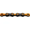 Image de Chaîne de vélo KMC DLC12 WAXED, 1/2" x 11/128", 126 maillons, 12 vitesses, légère, noir/orange
