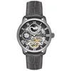 Image de Thomas Earnshaw Montre squelette automatique pour homme avec bracelet en cuir ES-8006 de 44 mm de long, Noir, Classique