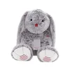 Image de KALOO - Rouge Peluche Lapin Léo Gris Prestige 55 cm - Peluche en Fourrure Douce - Doudou Lapin Grandes Oreilles - Mélodie Toyland - Pattes Lestées - Dès la Naissance, K963539