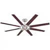 Image de 72173 Ventilateur de plafond d intérieur Stoneford de 178 cm en nickel lustré à moteur CC, télécommande incluse