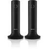 Image de Philips M4502B/34 - Téléphone fixe sans fil, écran LCD, rétroéclairage, haut-parleur intégré, mains libres, HQ- Sound, mince et compact - Noir (Compatible : ES, IT, FR)