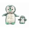 Image de Les Déglingos Les Ptipotos by Glissou Le Pingouin Maman bébé   Peluche Toute Douce   Idéal Cadeau Naissance - Vert Menthe   16 cm