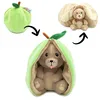 Image de LES DÉGLINGOS - FLIPETZ - Doudou Crocket Le Chien/Pomme - Chien Cache-Cache réversible - Peluche Toute Douce pour bébé - Idées Cadeaux de Naissance, Vert et Beige