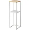 Image de YAMAZAKI Table d'appoint, bambou, blanc, taille unique