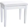 Image de Roland Banc de piano blanc satiné avec siège en vinyle et compartiment pour musique   Rpb-100 Wh