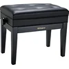 Image de Roland Banc de piano noir satiné avec assise rembourrée en vinyle   Rpb-400Bk