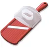 Image de mandoline universel Kyocera, lame tranchante en céramique de zircone, avec protection des doigts, réglage d'épaisseur de tranche à 4 voies, va au lave-vaisselle, rouge, CSN-202-NRD