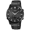 Image de Casio Wave Ceptor Homme Analogique-Digital Quartz Montre, Noir/Noir, Bracelet en acier inoxydable, Bracelet